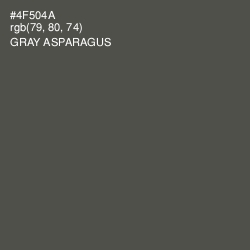 #4F504A - Gray Asparagus Color Image